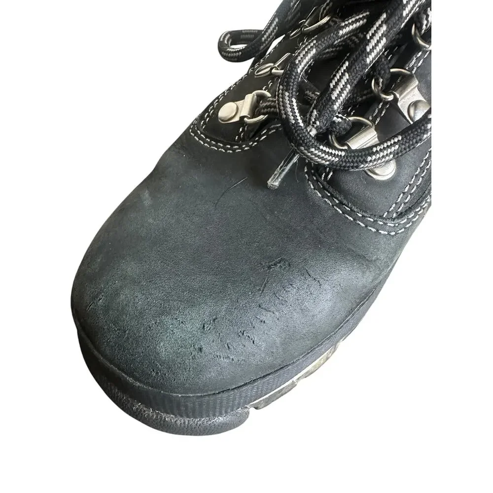 Timberland Euro Hiker Boots Black Nubuck Leather Waterproof Mens Size 12